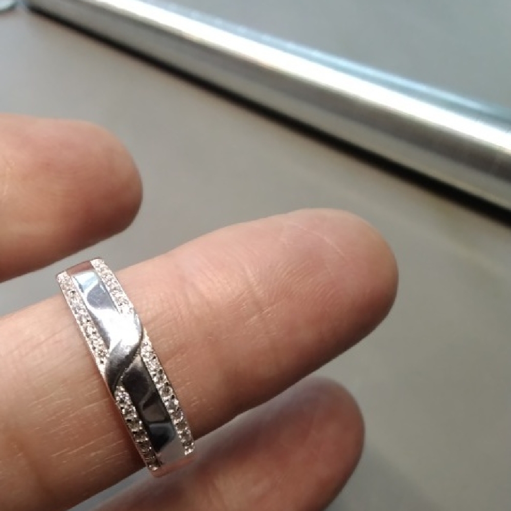 Silver Solitaire Ring With Prong Setting - image 5